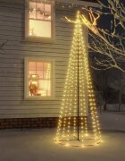vidaXL Конусовидна елха топло бяло 732 LED 160x500 см