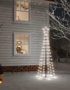 vidaXL Конусовидна коледна елха студено бяло 108 LED 70x180 см