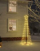 vidaXL Конусовидна коледна елха топло бяло 108 LED 70x180 см