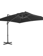 vidaXL Конзолен градински чадър с алуминиев прът 3x3 м черен