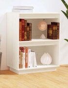 vidaXL Конзолен шкаф бял 60x34x75 см бор масив