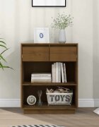 vidaXL Конзолен шкаф меденокафяв 60x34x75 см бор масив