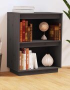 vidaXL Конзолен шкаф сив 60x34x75 см бор масив