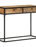 vidaXL Конзолна маса 100x35x75 cм мангово дърво масив