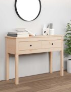 vidaXL Конзолна маса 100x35x75 см борово дърво масив