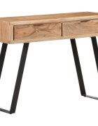 vidaXL Конзолна маса 100x35x76 cм акация масив с живи ръбове