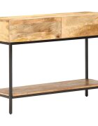 vidaXL Конзолна маса 100x35x76 см манго масив