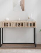 vidaXL Конзолна маса 105x30x75 см инженерно дърво и желязо