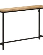 vidaXL Конзолна маса 110x30x75 cм мангово дърво масив и желязо