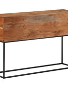 vidaXL Конзолна маса 110x30x75 cм масивно дърво акация и желязо