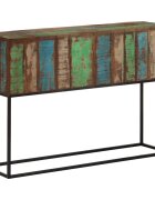 vidaXL Конзолна маса 110x30x75 cм регенерирано дърво масив и желязо