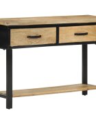 vidaXL Конзолна маса 110x30x75 см грубо мангово дърво масив