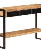 vidaXL Конзолна маса 110x30x76 cм мангово дърво масив