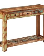 vidaXL Конзолна маса 110x30x76 cм регенерирано дърво масив