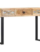 vidaXL Конзолна маса 110x30x76 см мангово дърво масив