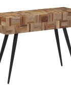 vidaXL Конзолна маса 110x34x80 см масивно регенерирано тиково дърво