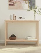 vidaXL Конзолна маса 110x40x80 см борово дърво масив