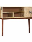 vidaXL Конзолна маса 115x30x76 cм грубо мангово дърво масив