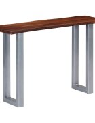 vidaXL Конзолна маса 115x35x76 см акация масив и желязо