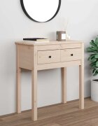 vidaXL Конзолна маса 70x35x75 см борово дърво масив