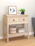 vidaXL Конзолна маса 75x35x75 см борово дърво масив