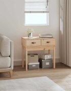 vidaXL Конзолна маса 765x40x75 см борово дърво масив
