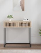vidaXL Конзолна маса 80x30x75 см инженерно дърво и желязо