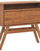 vidaXL Конзолна маса 80x30x80 см тиково дърво масив