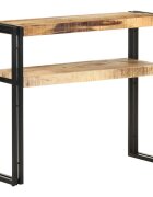vidaXL Конзолна маса 90x30x75 cм грубо мангово дърво