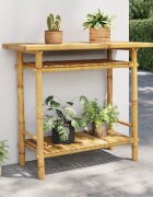 vidaXL Конзолна маса 90x37x75 см бамбук