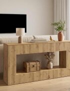 vidaXL Конзолна маса Артизан Дъб 155 x 29 x 74 см