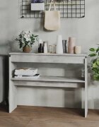 vidaXL Конзолна маса бетонно сива 102x30x80 см инженерно дърво