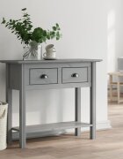 vidaXL Конзолна маса BODO сива 91x35x74 см бор масив