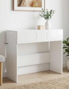 vidaXL Конзолна маса Бял гланц 965 x 38 x 75 см Инженерно дърво