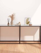 vidaXL Конзолна маса бял мрамор 180x35x755 cм закалено стъкло