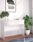 vidaXL Конзолна маса бяла 100x35x765 см инженерно дърво