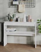 vidaXL Конзолна маса бяла 102x30x80 см инженерно дърво