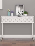 vidaXL Конзолна маса бяла 106x35x75 cм стомана