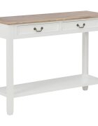 vidaXL Конзолна маса бяла 110x35x80 cм дърво