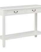 vidaXL Конзолна маса бяла 110x35x80 cм дърво