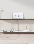 vidaXL Конзолна маса бяла 200x35x755 cм закалено стъкло