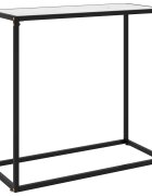 vidaXL Конзолна маса бяла 80x35x75 cм закалено стъкло