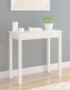 vidaXL Конзолна маса бяла 80x40x75 см борово дърво масив