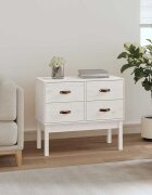 vidaXL Конзолна маса бяла 90x40x78 см борово дърво масив