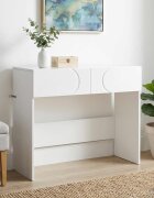 vidaXL Конзолна маса Бяло 965 x 38 x 75 см Инженерно дърво