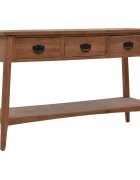 vidaXL Конзолна маса чамова дървесина масив 126x40x775 cм кафява