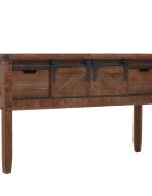 vidaXL Конзолна маса чамова дървесина масив 131x355x75 cм кафява
