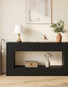 vidaXL Конзолна маса Черен 155 x 29 x 74 см Инженерен дървен материал
