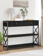 vidaXL Конзолна маса Черен дъб 100 x 28 x 75 см