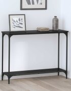 vidaXL Конзолна маса Черен дъб 101 x 30.5 x 75 см Инженерна дървесина